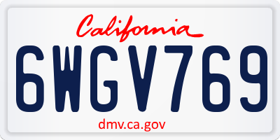 CA license plate 6WGV769
