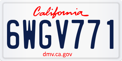 CA license plate 6WGV771