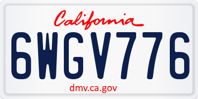 CA license plate 6WGV776