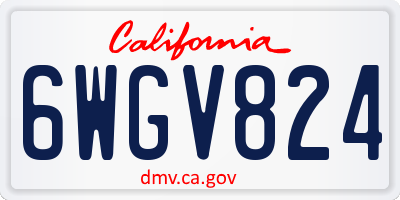 CA license plate 6WGV824