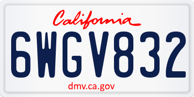 CA license plate 6WGV832