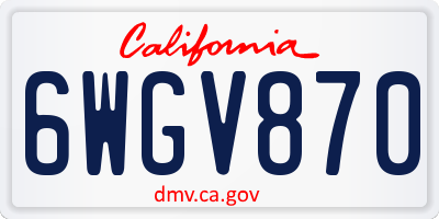 CA license plate 6WGV870