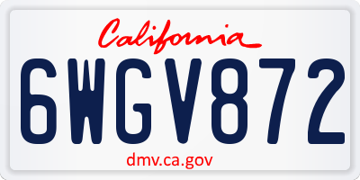 CA license plate 6WGV872