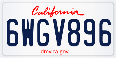 CA license plate 6WGV896