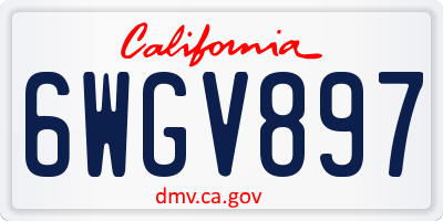 CA license plate 6WGV897