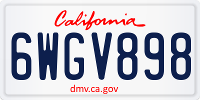 CA license plate 6WGV898
