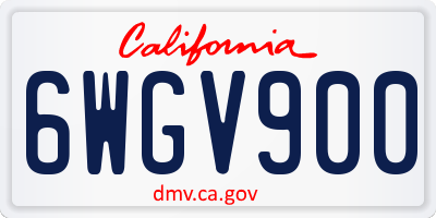 CA license plate 6WGV900