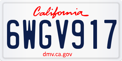 CA license plate 6WGV917