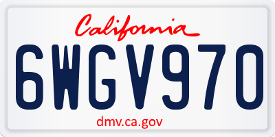 CA license plate 6WGV970