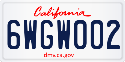 CA license plate 6WGW002