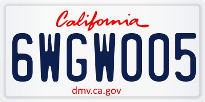 CA license plate 6WGW005