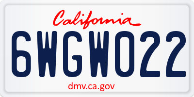 CA license plate 6WGW022