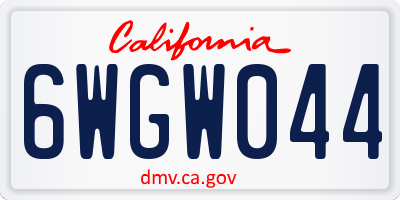 CA license plate 6WGW044