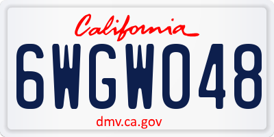 CA license plate 6WGW048