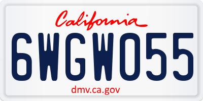 CA license plate 6WGW055