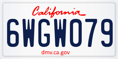 CA license plate 6WGW079