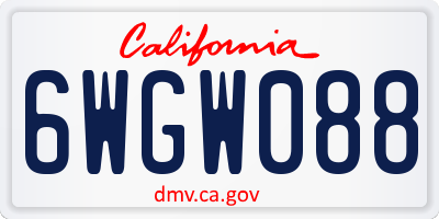 CA license plate 6WGW088