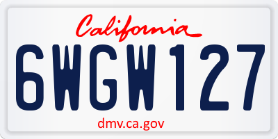 CA license plate 6WGW127