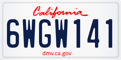 CA license plate 6WGW141