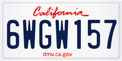CA license plate 6WGW157