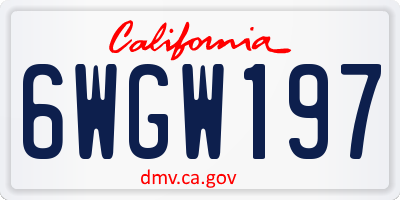 CA license plate 6WGW197