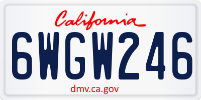 CA license plate 6WGW246