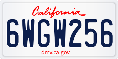 CA license plate 6WGW256