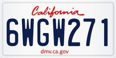 CA license plate 6WGW271