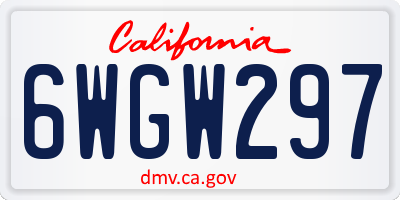 CA license plate 6WGW297