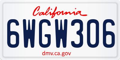 CA license plate 6WGW306