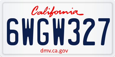 CA license plate 6WGW327
