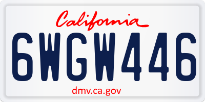 CA license plate 6WGW446