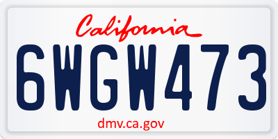 CA license plate 6WGW473