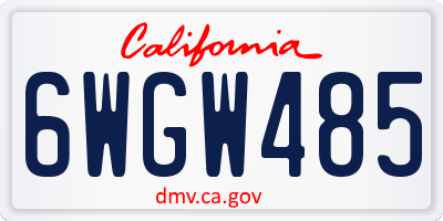 CA license plate 6WGW485