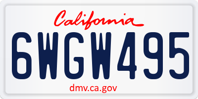 CA license plate 6WGW495