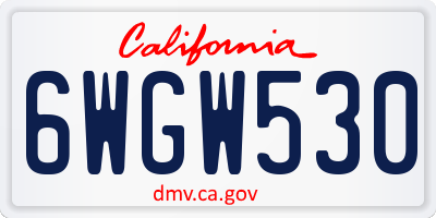 CA license plate 6WGW530