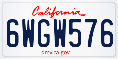 CA license plate 6WGW576