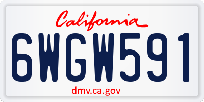 CA license plate 6WGW591