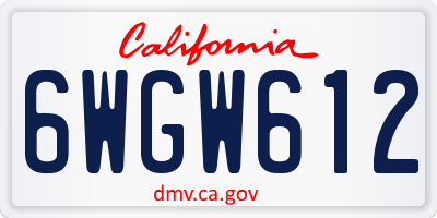 CA license plate 6WGW612