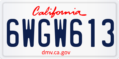 CA license plate 6WGW613