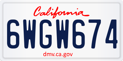 CA license plate 6WGW674