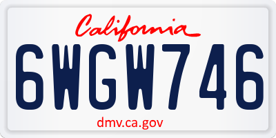 CA license plate 6WGW746