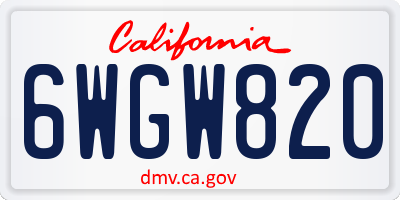 CA license plate 6WGW820