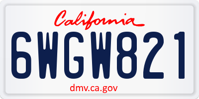 CA license plate 6WGW821