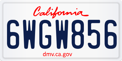 CA license plate 6WGW856