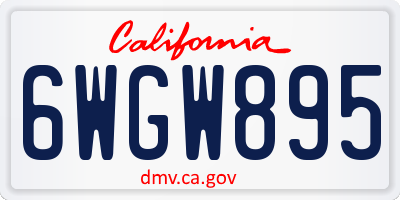CA license plate 6WGW895