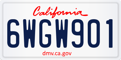 CA license plate 6WGW901