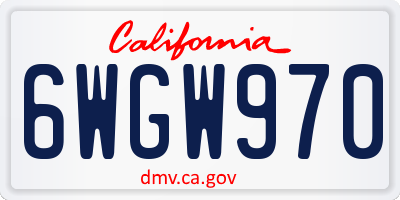CA license plate 6WGW970