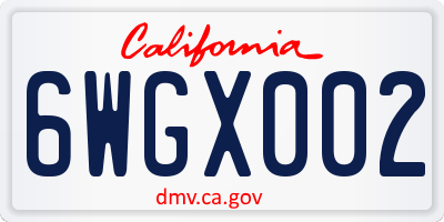 CA license plate 6WGX002
