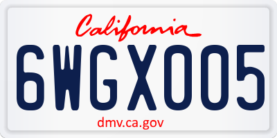 CA license plate 6WGX005